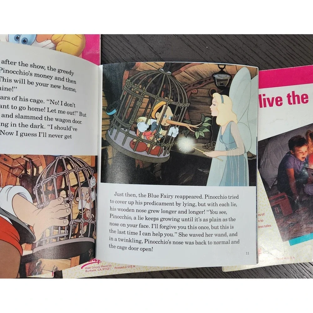 Vintage Disney Read-Along Book‎ Lot Roger Rabbit Pinocchio Jungle Book Peter Pan